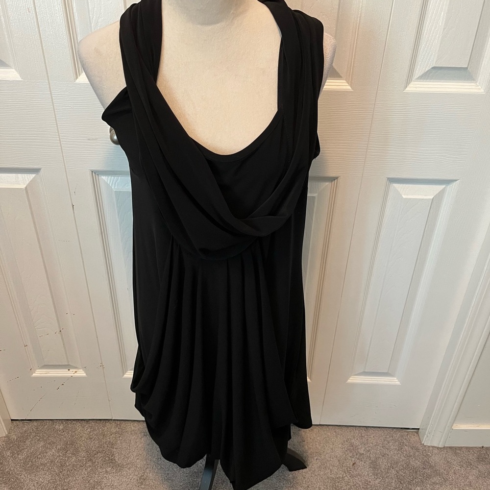 Joseph Ribkoff size 14 Elegant Black Draped Women's Dress